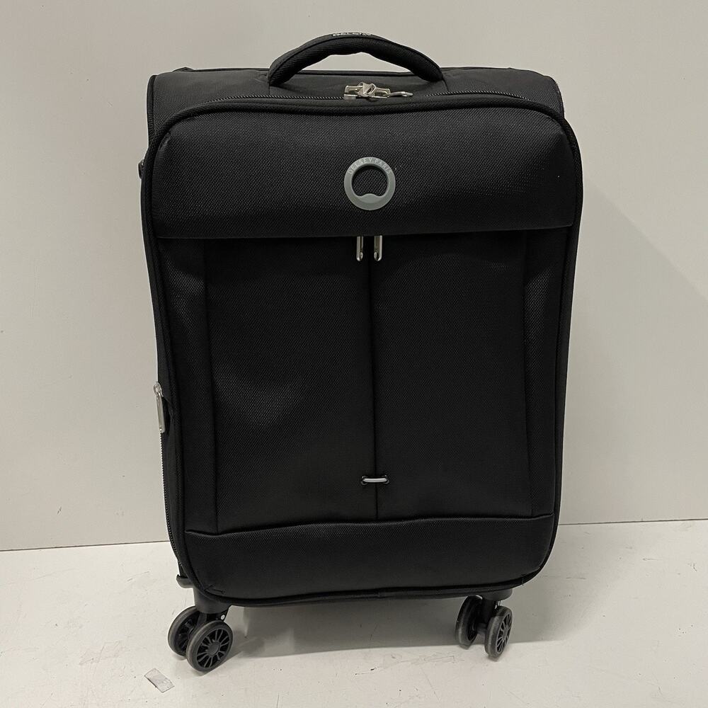 DELSEY Flight Lite 20” Carry On Luggage Softside Spinner 4-Wheel Black Bag